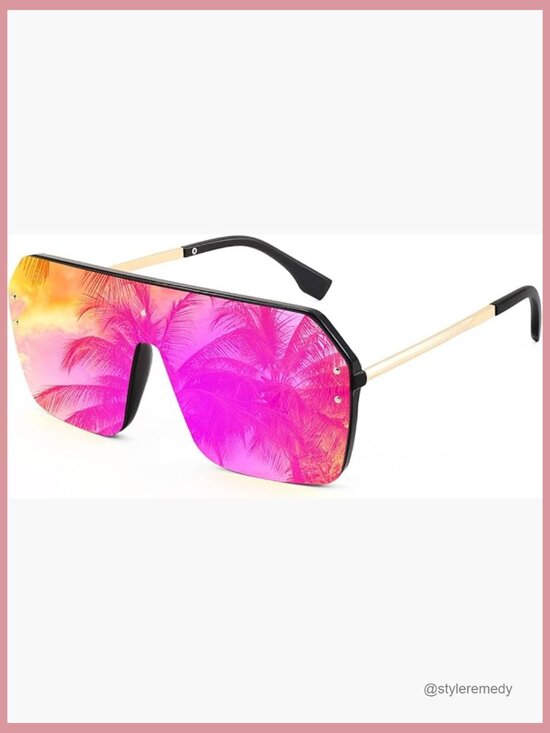 Rimless Retro Shield Sunglasses with Polarized UV400 Lenses main image 3